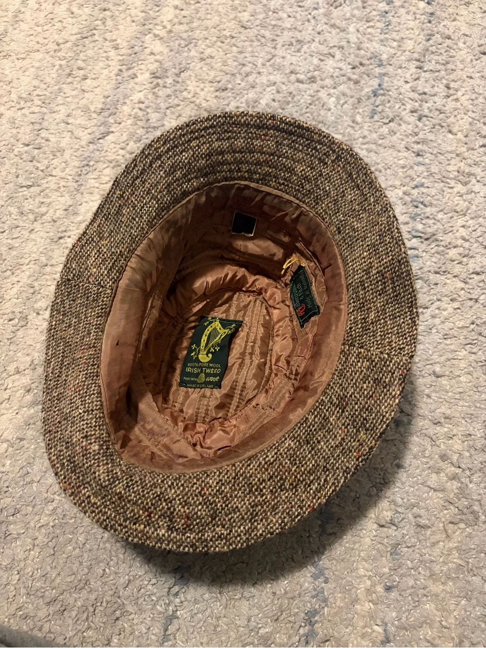 ⁠Vintage Abercrombie & Fitch Irish Tweed Walking Hat Wool Made in Ireland 7 5/8⁠